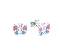 amor - Ohrstecker für Mädchen, 925 Sterling Silber | Schmetterling Ohrringe Weiss Damen