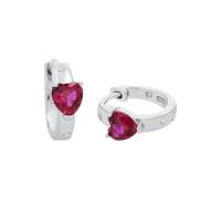 AMOR - Kinder - Unisex Ohrringe 925 Silber - mit Zirkonia Stein - Herz Creole - AMR-E0207