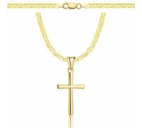 Amor Luxury Goldkette Herren 585, Königskette - Kreuz Kette 45 cm - Kreuzkette, Schmuck, Geschenke - Halskette Gold