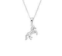 Amor Kette mit Anhänger 925 Sterling Silber Mädchen Kinder Halsschmuck, 35+3 cm, Silber, Pferd, Kommt in Schmuck Geschenk Box, 2021181