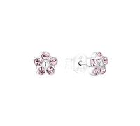 AMOR - Mädchen Ohrringe 925 Silber - mit Kristallglas - Blumen Ohrstecker - AMR-E0076