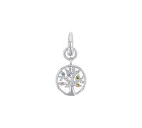 Amor Charm 925 Sterling Silber Damen Charms, mit Zirkonia synth., 2 cm, Pink, Lebensbaum, Kommt in Schmuck Geschenk Box, 2038513