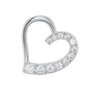 Amor Motivanhänger Damen, Silber, onesize, Herz, 17 mm, Zirkonia, Weiß, Silber 925, rhodiniert 2023211