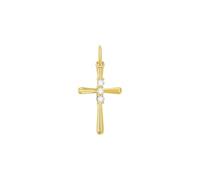 Amor Motivanhänger 925 Sterling Silber Damen Anhänger, mit Zirkonia synth., 2,2 cm, Weiß, Kreuz, Kommt in Schmuck Geschenk Box, 2039077