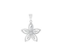 Amor Motivanhänger für Damen, 925 Sterling Silber, Zirkonia synth. | Blume, silber Silber