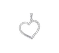 Amor Motivanhänger 925 Sterling Silber Damen Anhänger, mit Zirkonia synth., 2,4 cm, Silber, Herz, Kommt in Schmuck Geschenk Box, 2017548