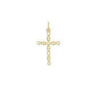 Amor Motivanhänger 925 Sterling Silber Damen Anhänger, mit Zirkonia synth., 2,6 cm, Weiß, Kreuz, Kommt in Schmuck Geschenk Box, 2039036