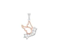 Amor Motivanhänger für Damen, 925 Sterling Silber, Zirkonia synth. | Taube, silber Bicolor