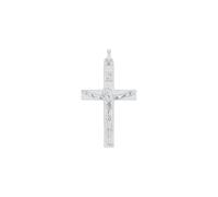 Amor Motivanhänger für Damen und Herren, Unisex, 925 Sterling Silber | Kreuz mit Corpus, silber Silber
