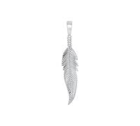 Amor Motivanhänger für Damen und Herren, Unisex, 925 Sterling Silber | Feder, silber Silber