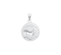 Amor Motivanhänger für Damen und Herren, Unisex, 925 Sterling Silber | Steinbock, silber Silber