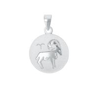 Amor Motivanhänger 925 Sterling Silber Unisex Damen Herren Anhänger, Silber, Widder, Kommt in Schmuck Geschenk Box, 2028047