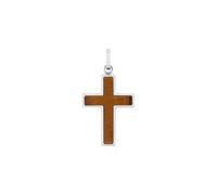 Amor Motivanhänger aus Edelstahl für Herren Anhänger, mit Tigerauge, 4,1 cm, Braun, Kreuz, Geschenk für Mann und Freund, Kommt in Schmuck Geschenk Box