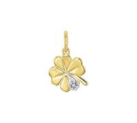 Amor Motivanhänger Damen Anhänger, mit Diamant, Bicolor, Kleeblatt, Kommt in Schmuck Geschenk Box,