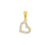 Amor Motivanhänger Damen Anhänger, mit Zirkonia synth., 1,4 cm, Gold, Herz, Kommt in Schmuck Geschenk Box, 2035327