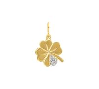 Amor Kettenanhänger Kleeblatt Gold 375 Zirkonia (synth.) 1,6 cm Damen