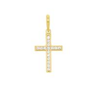 Amor Motivanhänger Damen, Gold, onesize, Kreuz, 8 mm, Weiß, Gold 585/14 ct 2034135
