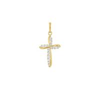amor - Motivanhänger für Damen, Gold 585, Zirkonia synth. | Kreuz Ketten Weiss