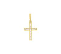 Amor Motivanhänger Damen Anhänger, mit Zirkonia synth., 1,7 cm, Gold, Kreuz, Kommt in Schmuck Geschenk Box, 2034135