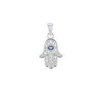 Amor Motivanhänger für Damen, 925 Sterling Silber, Zirkonia synth., Glas | Hamsa Hand, silber Silber