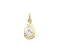 Amor Motivanhänger Gold 375/9ct Damen Anhänger, mit Zirkonia synth., 1,5 cm, Weiß, Kommt in Schmuck Geschenk Box, 2039160