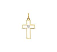 Amor Motivanhänger Damen, Gold, onesize, 9 mm, Weiß, Gold 375/9 ct 2039171