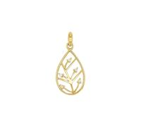 Amor Motivanhänger Gold 375/9ct Damen Anhänger, mit Zirkonia synth., 2 cm, Weiß, Kommt in Schmuck Geschenk Box, 2039178