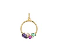 Amor Motivanhänger Damen, Gold, onesize, 14 mm, Lila, Apricot, Rot, Grün, Gold 375/9 ct 2039190