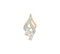 Amor Motivanhänger Gold 375/9ct Damen Anhänger, mit Zirkonia synth., 1,7 cm, Weiß, Kommt in Schmuck Geschenk Box, 2039158