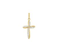 Amor Motivanhänger Damen Anhänger, mit Zirkonia synth., Gold, Kreuz, Kommt in Schmuck Geschenk Box, 2020256