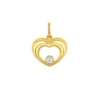 Amor Motivanhänger Damen Anhänger, mit Zirkonia synth., 2,2 cm, Gold, Herz, Kommt in Schmuck Geschenk Box, 9979479