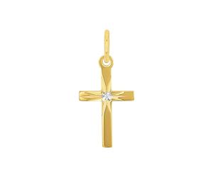 Amor Motivanhänger Mädchen Kinder Anhänger, 2 cm, Gold, Kreuz, Kommt in Schmuck Geschenk Box, 2028385