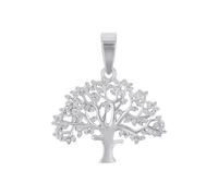 Amor Motivanhänger 925 Sterling Silber Damen Anhänger, 2,2 cm, Silber, Lebensbaum, Kommt in Schmuck Geschenk Box, 2023034