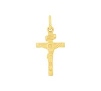Amor Motivanhänger Unisex Damen Herren Anhänger, 2,1 cm, Gold, Kreuz mit Corpus, Kommt in Schmuck Geschenk Box, 2013507