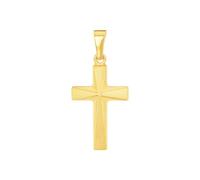 Ketten-Anhänger AMOR "Golden Cross, 2013510" Schmuckanhänger Gr. Gelbgold 375, 0,62 g, gelb (gelbgoldfarben) Damen Anhänger Made in Germany (99576963-0)