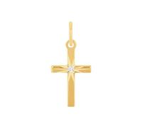 Amor Motivanhänger für Damen und Herren, Unisex, Gold 585, Zirkonia synth. | Kreuz, gold Gold