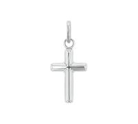 Amor Motivanhänger Weißgold 375/9ct Unisex Damen Herren Anhänger, 2 cm, Silber, Kreuz, Kommt in Schmuck Geschenk Box, 2013745