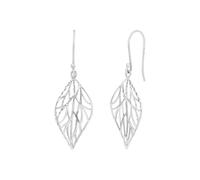 Amor Ohrhänger 925 Sterling Silber Damen Ohrschmuck, 5 cm, Silber, Blatt, Kommt in Schmuck Geschenk Box, 9061136