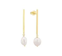 Amor Ohrhänger 925 Sterling Silber Damen Ohrschmuck, mit Süßwasserzuchtperle, 4,1 cm, Gold, Kommt in Schmuck Geschenk Box, 2033568