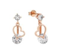 Amor Ohrhänger Damen, Roségold, onesize, 8 mm, Weiß, Silber 925, rosévergoldet 9331710