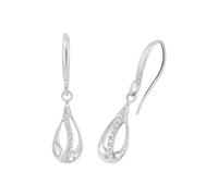 Amor Ohrhänger 925 Sterling Silber Damen Ohrschmuck, mit Zirkonia synth., 2,1 cm, Silber, Kommt in Schmuck Geschenk Box, 2022046