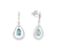 Amor Ohrhänger für Damen, 925 Sterling Silber, Zirkonia synth., Spinell grün Grün