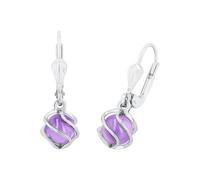 Amor Ohrhänger 925 Sterling Silber Damen Ohrschmuck, mit Zirkonia synth., 2,2 cm, Lila, Kommt in Schmuck Geschenk Box, 2017169