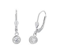 Amor Ohrhänger Damen, Silber, onesize, 7 mm, Weiß, Silber 925, rhodiniert 9060184