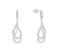 Amor Ohrhänger 925 Sterling Silber Damen Ohrschmuck, mit Zirkonia synth., 2,8 cm, Silber, Kommt in Schmuck Geschenk Box, 2026220