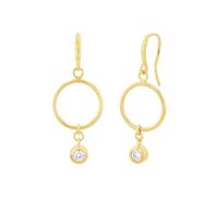 Amor Ohrhänger Damen, Gold, onesize, 16 mm, Zirkonia synth., Weiß, Silber 925, vergoldet 2026236