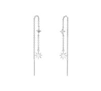 Amor Ohrhänger Damen, Silber, onesize, Stern, 6 mm, Weiß, Silber 925, rhodiniert 2032718