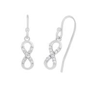 Amor Damen-Ohrhänger Infinity Unendlichkeitszeichen 925 Silber rhodiniert Weiß mit Zirkonia