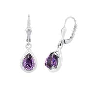 Amor Ohrhänger 925 Sterling Silber Damen Ohrschmuck, mit Zirkonia synth., 2,6 cm, Lila, Kommt in Schmuck Geschenk Box, 2017172