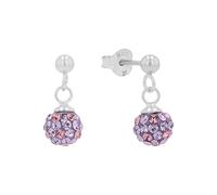 Amor Ohrhänger 925 Sterling Silber Mädchen Kinder Ohrschmuck, mit Kristallglas, 1,4 cm, Rosa, Kommt in Schmuck Geschenk Box, 2021258